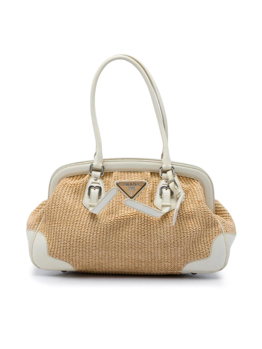 Prada Raffia Shoulder Bag Pre-Loved #358224P59B